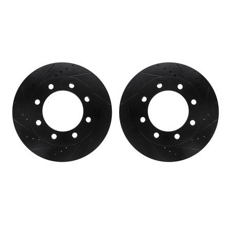 DYNAMIC FRICTION CO Rotors-Drilled and Slotted-Black, Zinc Plated black, Zinc Coated, 8002-54112 8002-54112